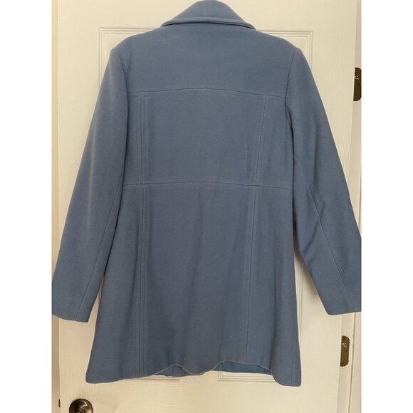 Anne Klein Wool Blend Pea Coat Womens LG  Light Blue Single Breasted Button Up - Picture 5 of 12